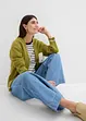 Wide leg jeans mid waist met comfortband, bonprix