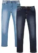 Regular fit stretch jeans, straight (set van 2), bonprix