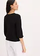Shirt met 3/4 mouwen en kant in een wikkelllook, bonprix