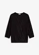 Shirt met 3/4 mouwen en kant in een wikkelllook, bonprix