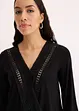 Shirt met 3/4 mouwen en kant in een wikkelllook, bonprix