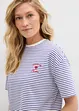 Gestreept T-shirt met borduursel, bonprix