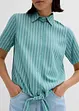 Gestreepte blouse met korte mouwen en opvallende knoop, bonprix