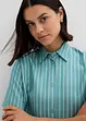 Gestreepte blouse met korte mouwen en opvallende knoop, bonprix