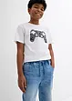 Jongens lang instap jeans bermuda, slim fit, bonprix