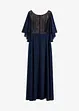 Chiffon jurk met cap en inzetstuk van kant, bonprix