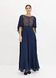 Chiffon jurk met cap en inzetstuk van kant, bonprix