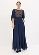 Chiffon jurk met cap en inzetstuk van kant, bonprix
