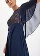 Chiffon jurk met cap en inzetstuk van kant, bonprix