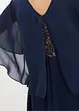 Chiffon jurk met cap en inzetstuk van kant, bonprix