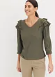 Shirt met structuur en volants, bonprix