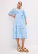Midi jurk met broderie anglaise, bonprix
