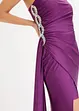 Maxi jurk met strass-applicatie en ruches, bonprix