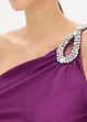 Maxi jurk met strass-applicatie en ruches, bonprix