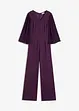 Jersey jumpsuit met plissé mouwen van fijn chiffon, bonprix