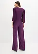 Jersey jumpsuit met plissé mouwen van fijn chiffon, bonprix