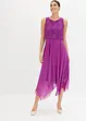 Premium chiffon midi jurk met kant, bonprix