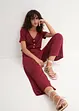 Jersey jumpsuit met V-hals, korte mouw, bonprix