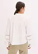 Blouse met linnen en gehaakte inzetstukken, bonprix