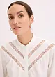 Blouse met linnen en gehaakte inzetstukken, bonprix