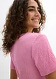 T-shirt met structuur en knopen, bonprix
