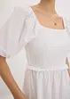 Midi jurk met pofmouwen en gesmokt detail, bonprix
