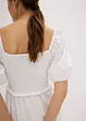 Midi jurk met pofmouwen en gesmokt detail, bonprix