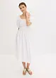 Midi jurk met pofmouwen en gesmokt detail, bonprix