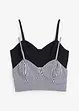 Cropped top van puur biologisch katoen ( 2-dlg. dubbelpak set), bonprix