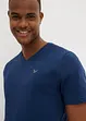 T-shirt met V-hals van biologisch katoen (set van 2), bonprix