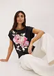 Shirt met geweven inzetstuk, bonprix