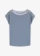 Shirt met passen van satijn, bonprix