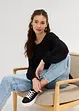 Barrel jeans mid waist, comfortabele tailleband, cropped, bonprix
