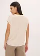 Soepelvallende, satijnen blouse met oversized schouders, bonprix