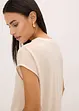 Soepelvallende, satijnen blouse met oversized schouders, bonprix