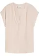 Soepelvallende, satijnen blouse met oversized schouders, bonprix