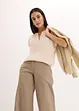 Soepelvallende, satijnen blouse met oversized schouders, bonprix
