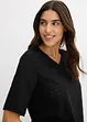 Crêpe shirt met broderie anglaise, bonprix