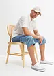 Regular fit 3/4 stretch cargo jeans, straight, bonprix
