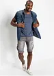 Spijkeroverhemd met korte mouw van biologisch katoen, slim fit, bonprix