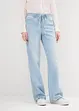 Wide leg jeans mid waist, riem, bonprix