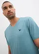 T-shirt met V-hals van biologisch katoen (set van 2), bonprix