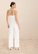 Bruidsjumpsuit van crêpe met structuur en parelborduursel, bonprix