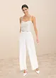 Bruidsjumpsuit van crêpe met structuur en parelborduursel, bonprix