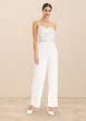 Bruidsjumpsuit van crêpe met structuur en parelborduursel, bonprix