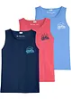 Tanktop van puur katoen (set van 3), bonprix