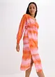 Midi jurk van satijn met batik-print, bonprix