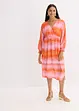 Midi jurk van satijn met batik-print, bonprix