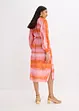 Midi jurk van satijn met batik-print, bonprix