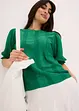 Shirt met broderie anglaise en volants, bonprix
